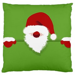 Santa Claus Hat Christmas Large Flano Cushion Case (two Sides) by Mariart
