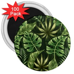 Green Leaves 3  Magnets (100 Pack) by goljakoff