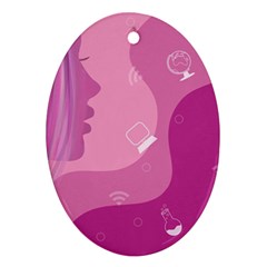 Online Woman Beauty Purple Ornament (oval)