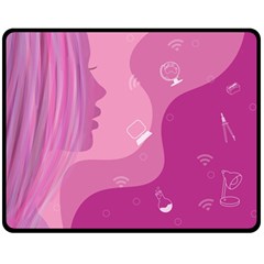 Online Woman Beauty Purple Double Sided Fleece Blanket (medium) 