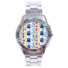 Illustrations Of Fish Texture Modulate Sea Pattern Stainless Steel Analogue Watch