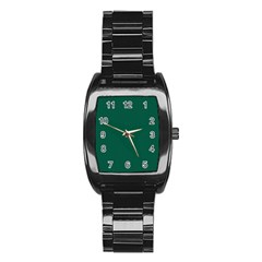 Christmas Green - Stainless Steel Barrel Watch by FashionLane