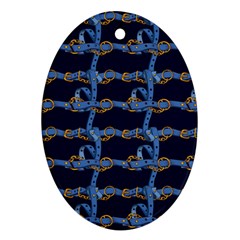 Blue Belt Oval Ornament (two Sides) by designsbymallika