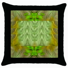 Landscape In A Green Structural Habitat Ornate Throw Pillow Case (black) by pepitasart