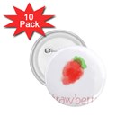 Strawbery Fruit Watercolor Painted 1.75  Buttons (10 pack) Front