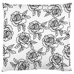 Line Art Black And White Rose Standard Flano Cushion Case (one Side)