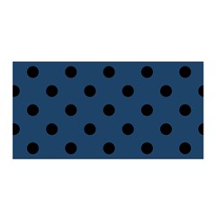 Large Black Polka Dots On Aegean Blue - Satin Wrap by FashionLane