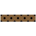 Large Black Polka Dots On Coyote Brown - Small Flano Scarf