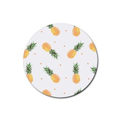 Pineapple Pattern Rubber Coaster (round)  by goljakoff