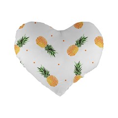 Pineapple Pattern Standard 16  Premium Heart Shape Cushions by goljakoff