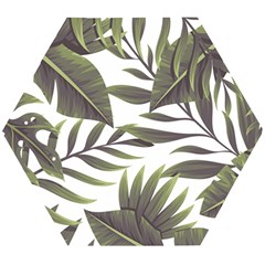 Tropical Leaves Wooden Puzzle Hexagon by goljakoff