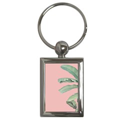 Palm Leaf On Pink Key Chain (rectangle) by goljakoff