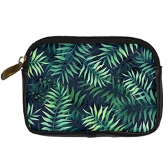 Green Leaves Digital Camera Leather Case by goljakoff