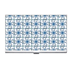 Azulejo Style Blue Tiles Business Card Holder by MintanArt