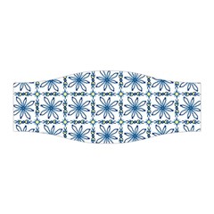 Azulejo Style Blue Tiles Stretchable Headband by MintanArt