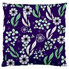 Floral Blue Pattern Large Cushion Case (two Sides)