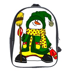 Christmas Snowman  School Bag (large) by IIPhotographyAndDesigns