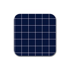 Blue Plaid Rubber Square Coaster (4 Pack)  by goljakoff