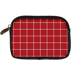 Red Plaid Digital Camera Leather Case by goljakoff
