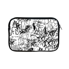 Black And White Graffiti Abstract Collage Apple Ipad Mini Zipper Cases by dflcprintsclothing