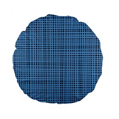 Blue Knitting Pattern Standard 15  Premium Round Cushions by goljakoff