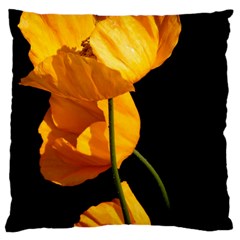 Yellow Poppies Large Cushion Case (two Sides) by Audy