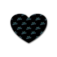 Just Beauty Words Motif Print Pattern Rubber Coaster (heart)  by dflcprintsclothing