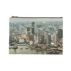 Lujiazui District Aerial View, Shanghai China Cosmetic Bag (large) by dflcprintsclothing