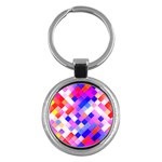 Squares Pattern Geometric Seamless Key Chain (Round) Front