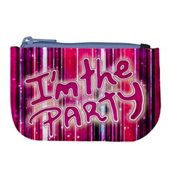 Party Concept Typographic Design Large Coin Purse by dflcprintsclothing