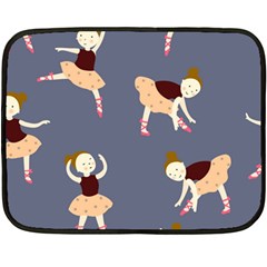 Cute  Pattern With  Dancing Ballerinas On The Blue Background Double Sided Fleece Blanket (mini)  by EvgeniiaBychkova