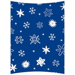 Christmas Seamless Pattern With White Snowflakes On The Blue Background Back Support Cushion by EvgeniiaBychkova