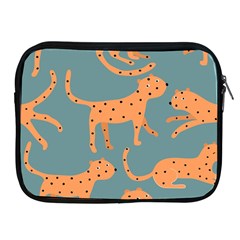 Vector Seamless Pattern With Cute Orange And  Cheetahs On The Blue Background  Tropical Animals Apple Ipad 2/3/4 Zipper Cases by EvgeniiaBychkova