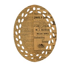 Antique Newspaper 1888 Ornament (oval Filigree) by ArtsyWishy