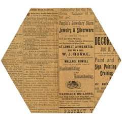 Antique Newspaper 1888 Wooden Puzzle Hexagon by ArtsyWishy