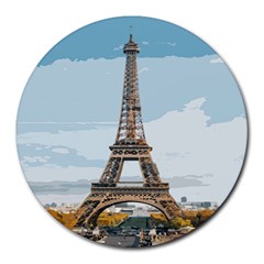 The Eiffel Tower  Round Mousepads by ArtsyWishy