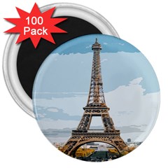 The Eiffel Tower  3  Magnets (100 Pack) by ArtsyWishy