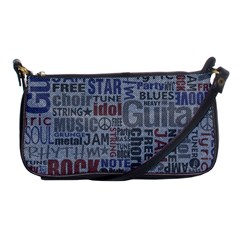 Dark Denim With Letters Shoulder Clutch Bag by ArtsyWishy