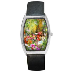 Forest Flowers  Barrel Style Metal Watch by ArtsyWishy
