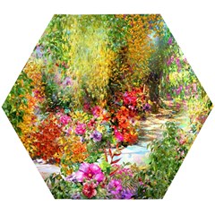 Forest Flowers  Wooden Puzzle Hexagon by ArtsyWishy