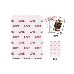Flower Decorated Love Text Motif Print Pattern Playing Cards Single Design (mini) by dflcprintsclothing