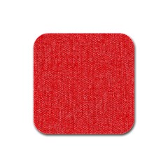 Red Denim Design  Rubber Square Coaster (4 Pack)  by ArtsyWishy