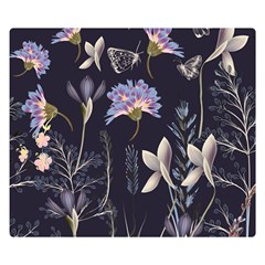 Butterflies And Flowers Painting Double Sided Flano Blanket (small)  by ArtsyWishy