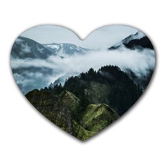 Mountain Landscape Heart Mousepads by goljakoff