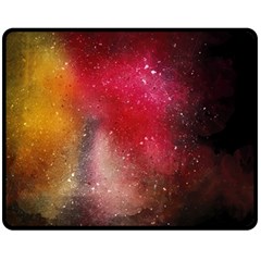 Red Galaxy Paint Double Sided Fleece Blanket (medium)  by goljakoff