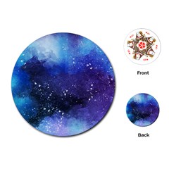 Blue Space Paint Playing Cards Single Design (round) by goljakoff