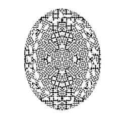 Modern Black And White Geometric Print Oval Filigree Ornament (two Sides) by dflcprintsclothing
