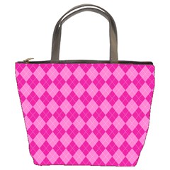 Pink Diamond Pattern Bucket Bag by ArtsyWishy