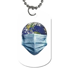 Earth With Face Mask Pandemic Concept Dog Tag (one Side) by dflcprintsclothing