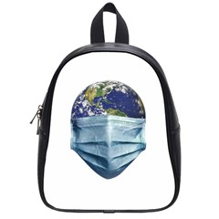 Earth With Face Mask Pandemic Concept School Bag (small) by dflcprintsclothing